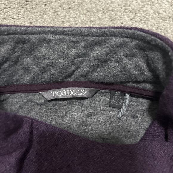 Toad & Co Wildling Long Vest Asymmetrical Snap Closure Size M Wool Blend Purple - Picture 2 of 5